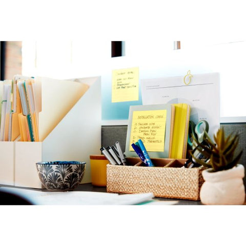 Post-it Ruled/Lined Super Sticky Pop-Up Notes 4" x 4" - Canary Yellow - 90 Sheets/ Pad - 5 Pads/ Pack