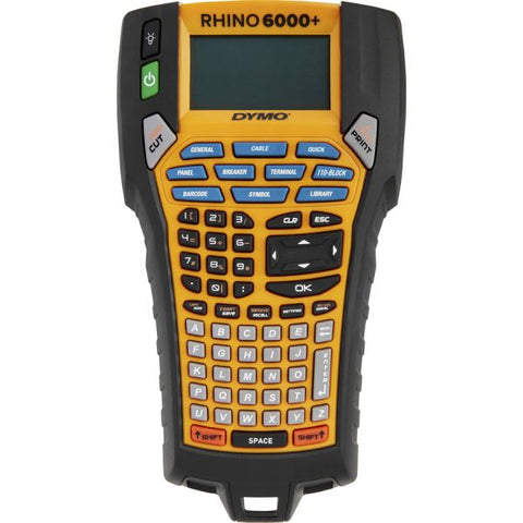 Dymo Rhino 6000+ Industrial Label Maker 180 dpi - LCD Screen - Black, Yellow - PC - for Industry