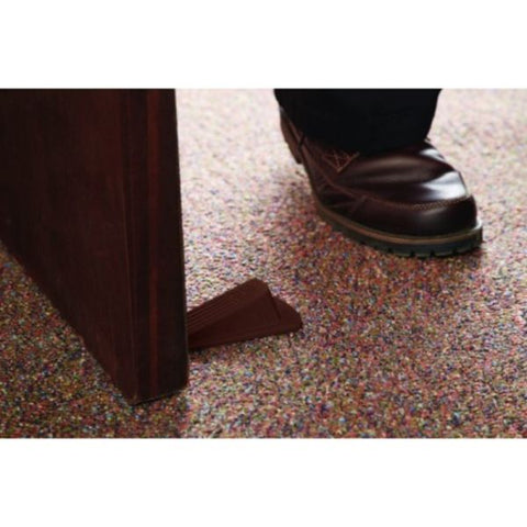 Master Caster Big Foot Doorstop, No Slip Rubber Wedge, 2.25w x 4.75d x 1.25h, Brown, 2/Pack