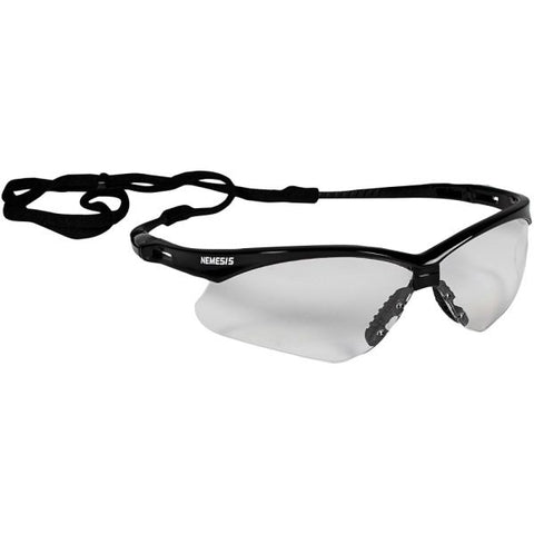 KleenGuard Nemesis Safety Glasses, Black Frame, Clear Lens