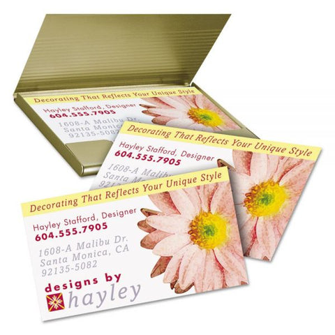 Avery Print-to-the-Edge True Print Business Cards, Inkjet, 2 x 3.5, White, 160 Cards, 8 Cards Sheet, 20 Sheets/Pack