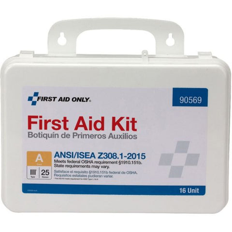 First Aid Only Unitized ANSI Class A Weatherproof First Aid Kit for 25 People, 84 Pieces, Plastic