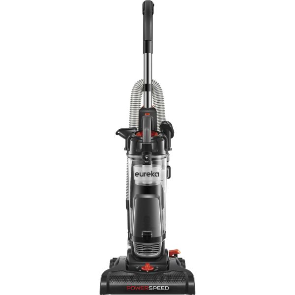 Eureka PowerSpeed Upright Vacuum Cleaner Bagless - Crevice Tool, Brush Tool, Upholstery Tool, Extension Hose - 12.60" Cleaning Width - Carpet, Hardwood - 25 ft Cable Length - 84" Hose Length - Foam - Black, Silver