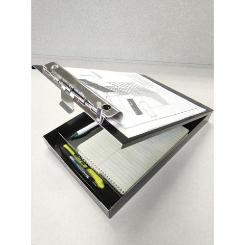 Saunders Redi-Rite Aluminum Storage Clipboard 8 1/2" x 11" - Aluminum - Black - 1 Each