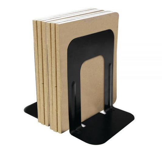 Nonskid Steel Bookends, 9", Black, Set Of 2