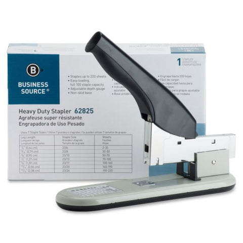 Business Source Heavy-duty Stapler 210 Sheet Capacity - Black, Putty