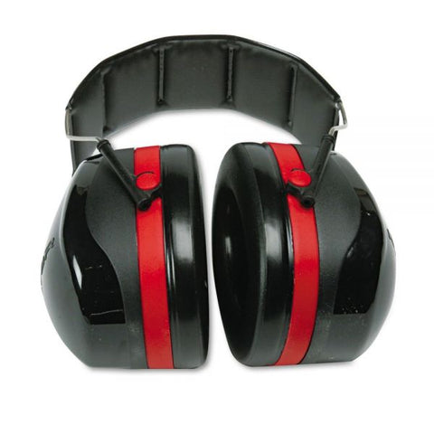 3M PELTOR OPTIME 105 High Performance Ear Muffs H10A, 30 dB NRR, Black/Red