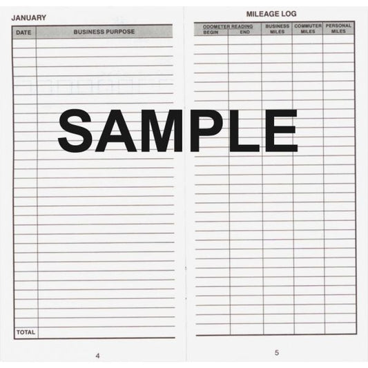 Dome Auto Mileage Log, One-Part (No Copies), 6.5 x 6.25, 32 Forms Total