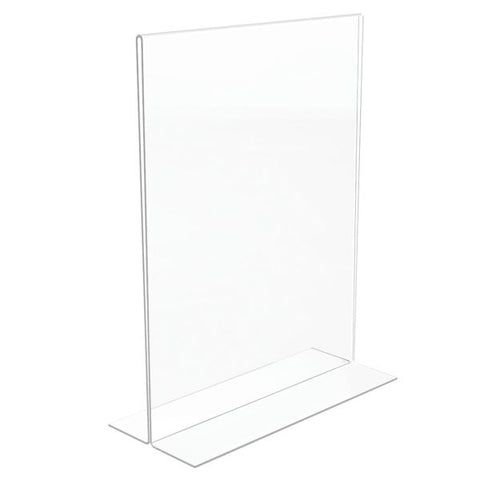 Stand-Up Sign Holder, Vertical, 11"H x 8-1/2"W, Clear, Pack of 4