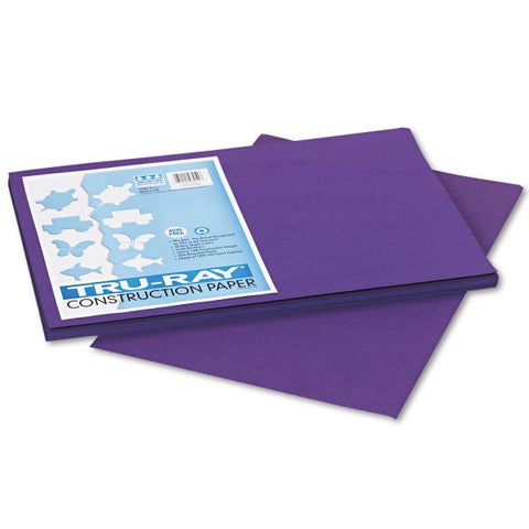 Pacon Tru-Ray Construction Paper, 76 lb Text Weight, 12 x 18, Purple, 50/Pack