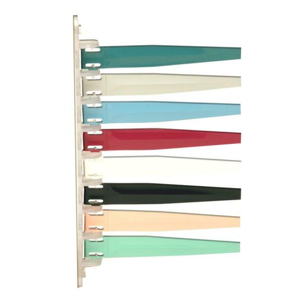 IMC-DIP Exam Room Status Signal Flags 12.4" x 7.3" - Plastic - Teal, Gray, Steel Blue, Berry, White, Black, Mauve, Sea Spray