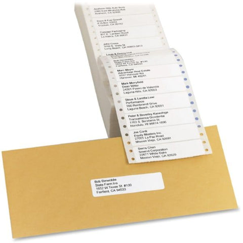 Avery Dot Matrix Printer Mailing Labels, Pin-Fed Printers, 0.94 x 3.5, White, 5,000/Box