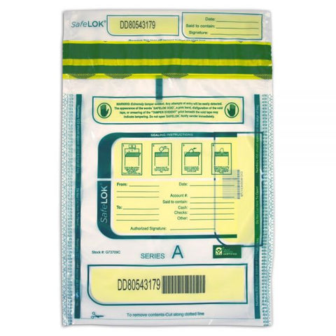 Control Group Tamper-Evident Deposit Bags, 9" x 12", Clear, Pack Of 100