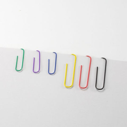 Officemate Giant #2 Plastic-Coated Paper Clips No. 2 - 300/ Box - Jumbo - 150/ Box - Assorted Colors