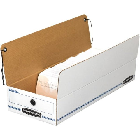 Bankers Box LIBERTY Check and Form Boxes, 6.25" x 24" x 4.5", White/Blue, 12/Carton