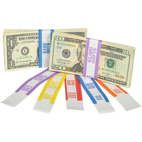 Sparco White Kraft ABA Bill Straps 1000 Wrap(s)Total $50 in $1 Denomination - Kraft - Orange