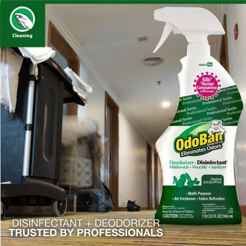 OdoBan RTU Odor Eliminator and Disinfectant, Eucalyptus Scent, 32oz Spray Bottle