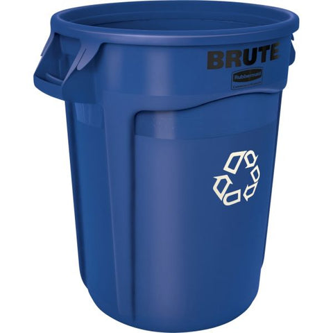 Rubbermaid Commercial Brute 32-Gallon Vented Recycling Container 27.3" Height - 32 Gallon Capacity - Plastic - Blue