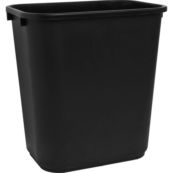 Sparco 7 Gallon Rectangular Trash Can 14.5" x 10.5" x 15" - 7 Gallon Capacity - Polyethylene - Black