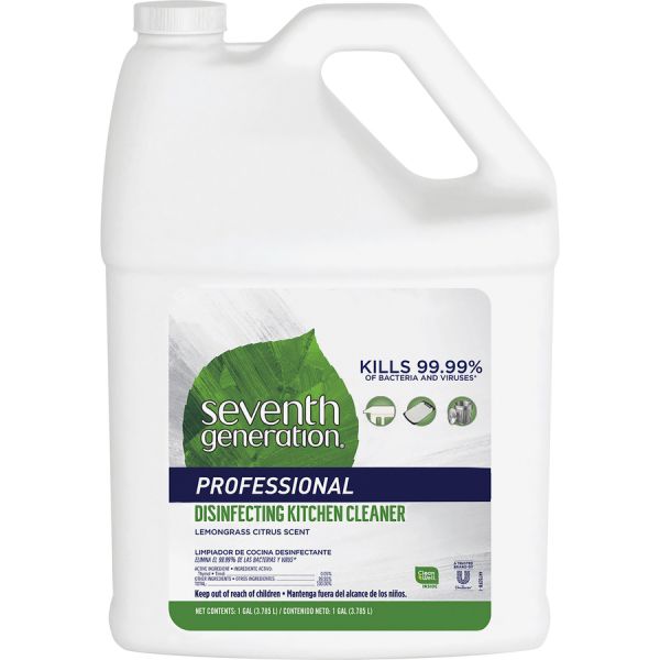 Seventh Generation Disinfecting Kitchen Cleaner Refill 128 fl oz (4 quart) - Lemongrass Citrus Scent - 1 Each