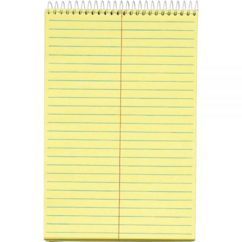 Tops Docket Steno Pad 6" x 9" - Gregg Ruled - Forest Green Cover - Yellow Paper - 100 Sheets/ Pad - 1 Each