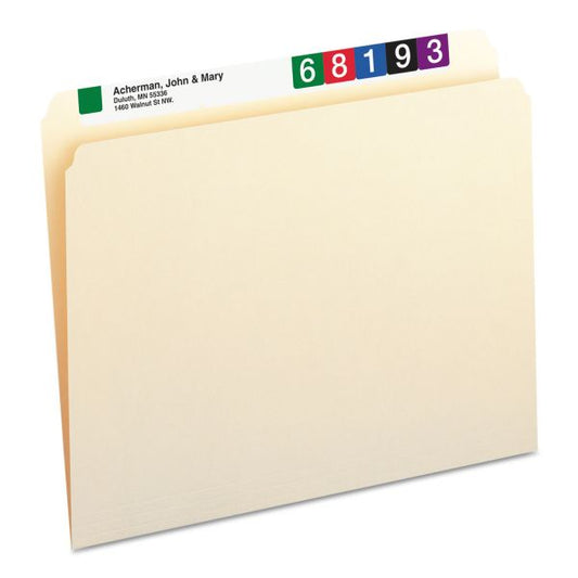 Smead Manila File Folders, Straight Tabs, Letter Size, 0.75" Expansion, Manila, 100/Box