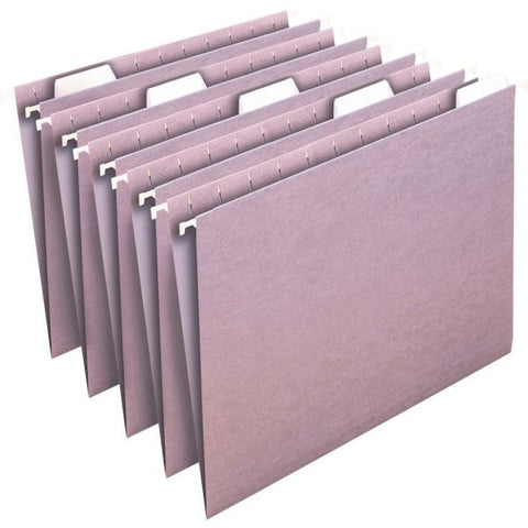 Smead Colored Hanging File Folders with 1/5 Cut Tabs, Letter Size, 1/5-Cut Tabs, Lavender, 25/Box