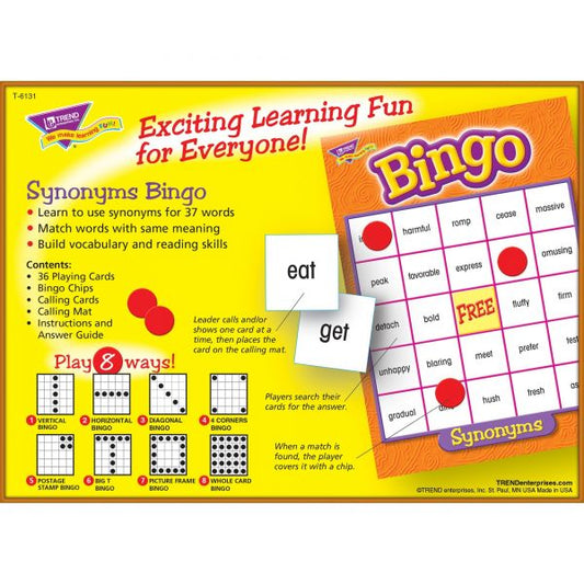 Synonyms Bingo Game