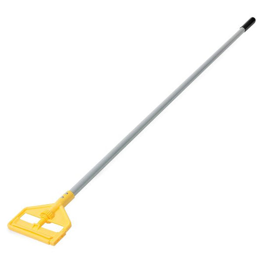 Rubbermaid Commercial Invader Wet Mop Handle 60" Length - Gray, Yellow - Aluminum, Vinyl - 12 / Carton