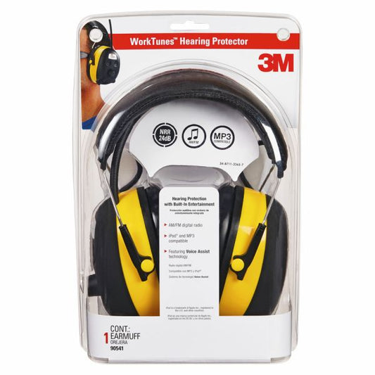 Tekk Protection Protection Digital WorkTunes Earmuffs Stereo - Yellow, Black - Wired - Over-the-head - Binaural - Circumaural