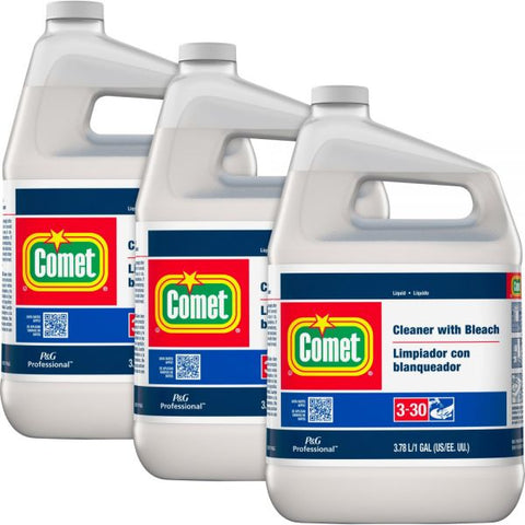 Comet Cleaner with Bleach, Liquid, One Gallon Bottle, 3/Carton