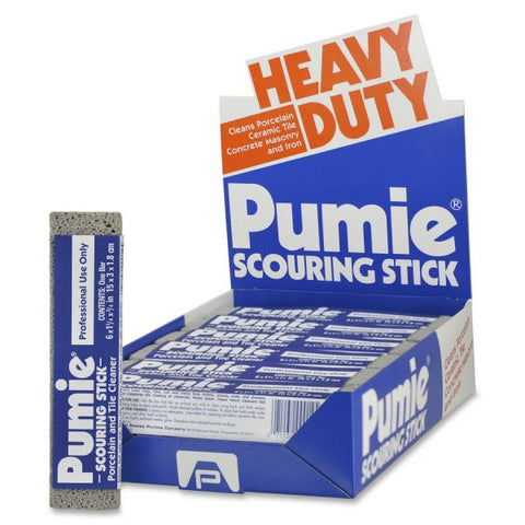 U.S. Heavy Duty Pumice Scouring Sticks 6" x 0.8" x 1.3" - Gray - 12/ Pack