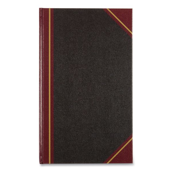 National Texthide Record Book, 1 Subject, Medium/College Rule, Black/Burgundy Cover, 14 x 8.5, 500 Sheets