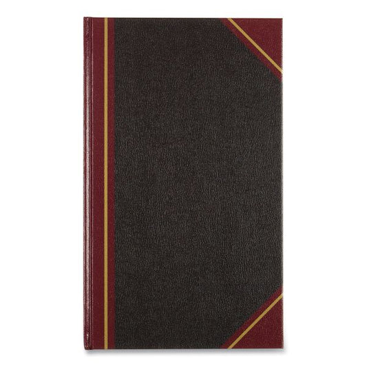 National Texthide Record Book, 1 Subject, Medium/College Rule, Black/Burgundy Cover, 14 x 8.5, 500 Sheets