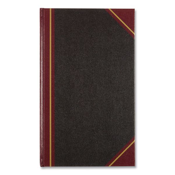 National Texthide Eye-Ease Record Book, Black/Burgundy/Gold Cover, 14.25 x 8.75 Sheets, 300 Sheets/Book