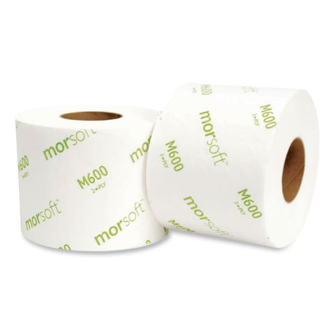 Morcon Paper Morsoft Millennium Toilet Paper, 2-Ply, White, 4 1/2 x 3 7/8 Sheet, 600 Sheets/Roll, 48 Rolls/Carton