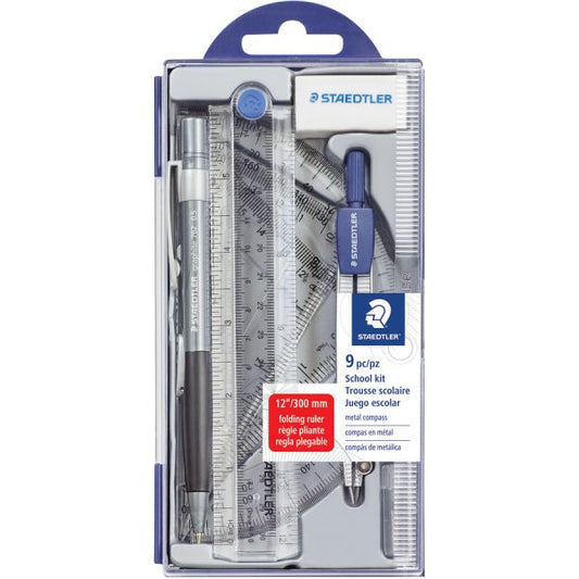 Staedtler Compass Math Set 9 Piece(s) - Blue - 1 Set