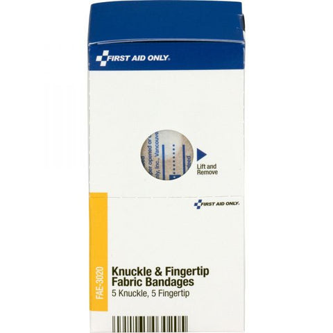 First Aid Only Knuckle and Fingertip Bandages, Sterilized, 5 Knuckle, 5 Fingertip, 10/Box