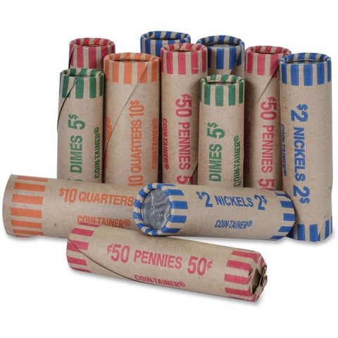 Pap-R Products Preformed Tubular Coin Wrappers, Pennies, $.50, 1000 Wrappers/Box