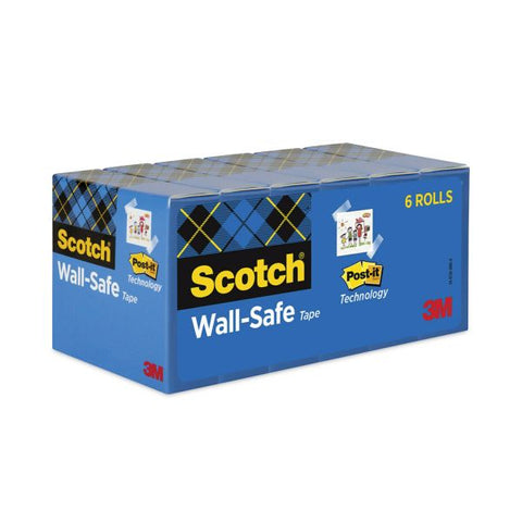 Scotch Scotch Wall-Safe Tape 22.22 yd Length x 0.75" Width - 6 / Pack - Translucent