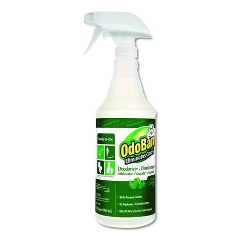 OdoBan RTU Odor Eliminator and Disinfectant, Eucalyptus Scent, 32oz Spray Bottle