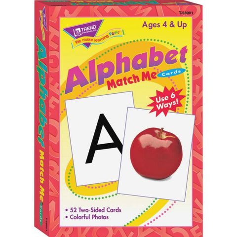 Alphabet Match Me Cards 3" x 4" - 52 Two-Sided Cards - Recommended Grades PreK-1