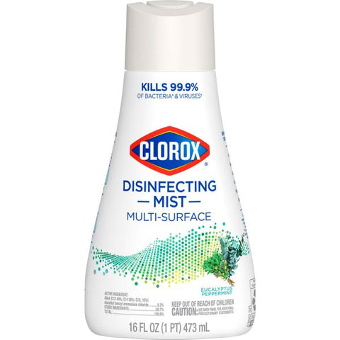 Clorox Multi-surface Disinfecting Mist Spray - 16 fl oz (0.5 quart) - Eucalyptus Peppermint Scent - 1 Each - White