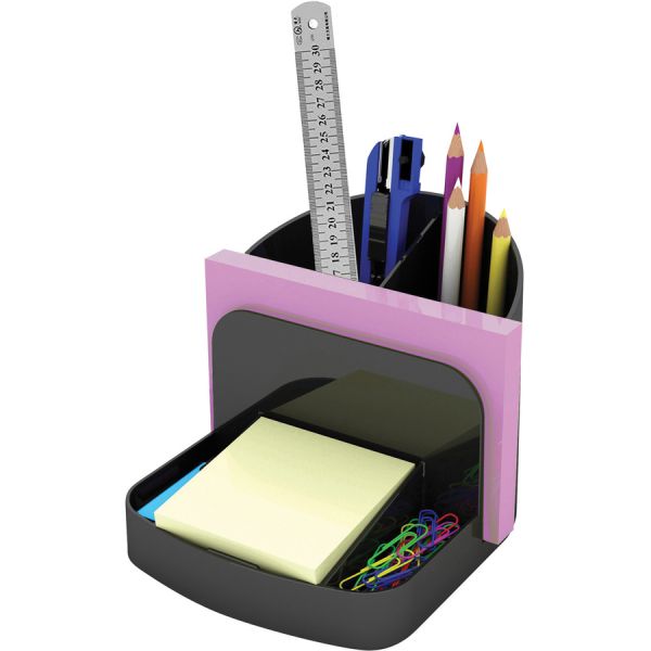 Deflect-o Desktop Organizer 5.4" x 6.8" x 5" - 6 Compartments - Plastic - Black