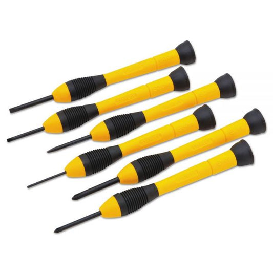 Stanley Tools 6-Piece Precision Screwdriver Set, Black/Yellow