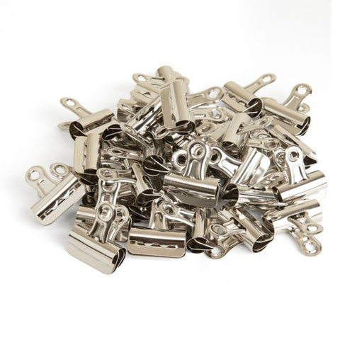 Business Source Bulldog Grip Clips No. 1 - 1.3" Width - for Paper - Heavy Duty - 36 / Box - Silver