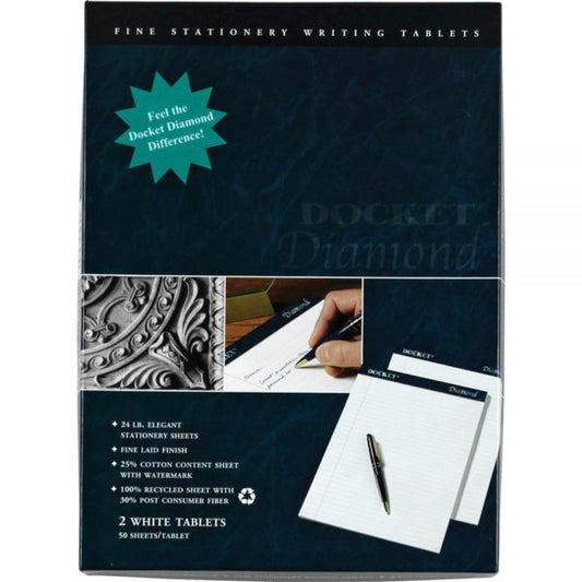 TOPS Docket Diamond Letter-Size Legal Pads 8.50" x 11.75" - Legal Ruled - Perforated - 50 Sheets/ Pad - 2 Pads - White