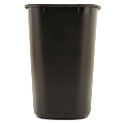 Rubbermaid Commercial Deskside Plastic Wastebasket, 7 gal, Plastic, Black