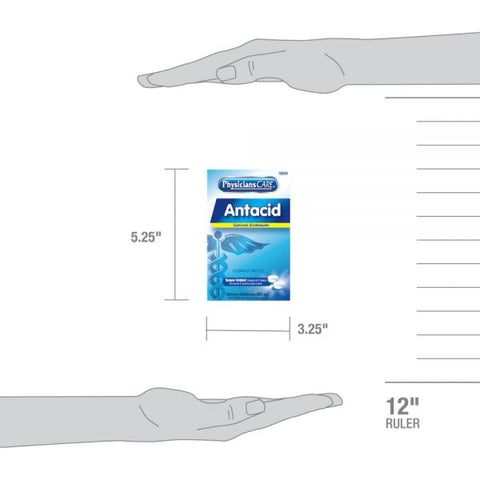 PhysiciansCare Antacid Calcium Carbonate Medication, Two-Pack, 50 Packs/Box