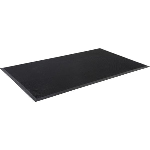 Genuine Joe Brush Tip Scraper Mat Indoor, Outdoor - 60" Length x 36" Width x 0.40" Thickness - Rectangle - Rubber - Black